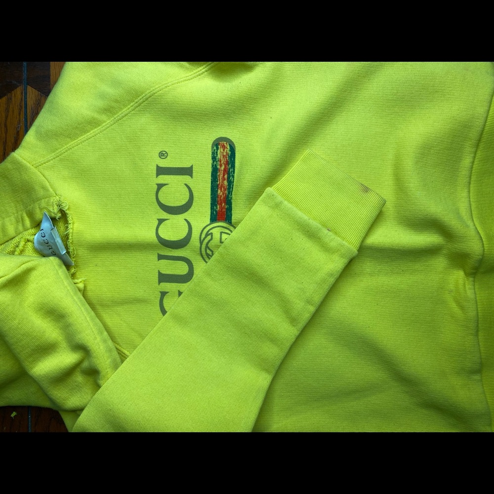 Yellow Gucci Hooded Sweatshirt